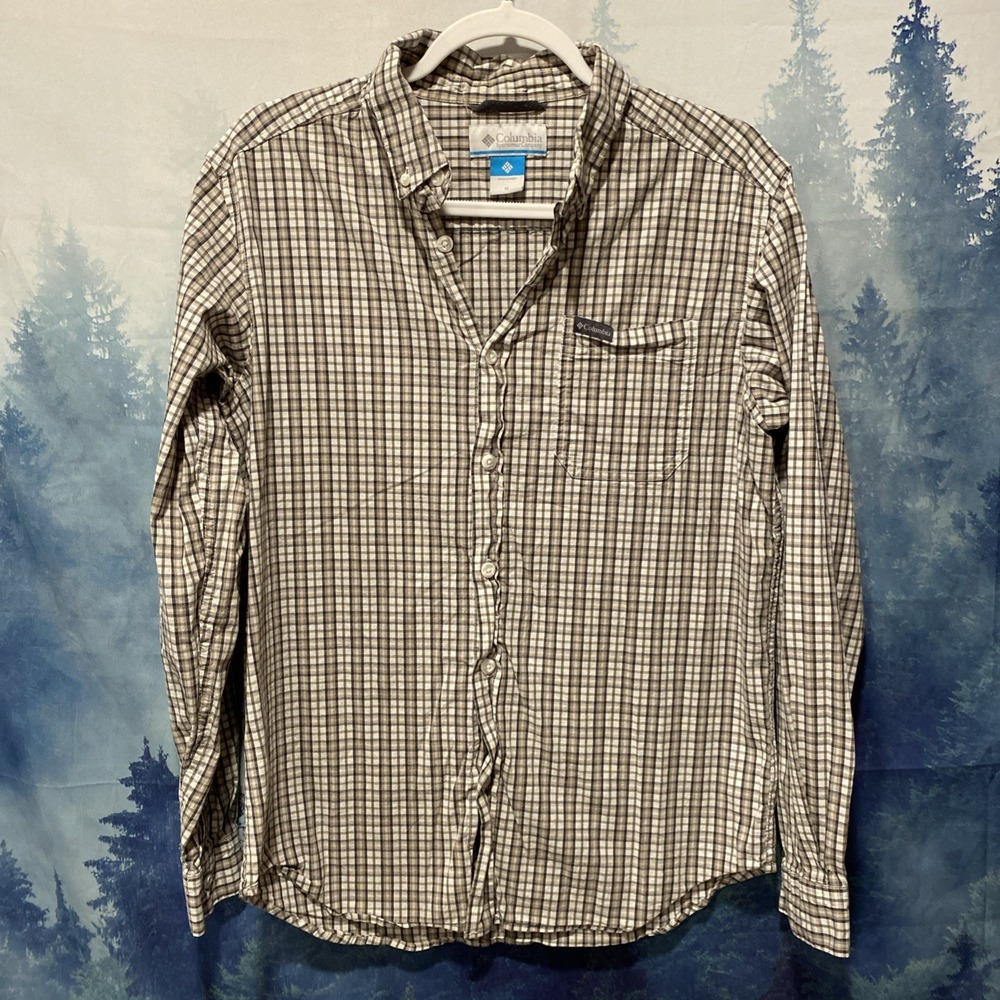 Columbia Sportswear  Company‎ Checkered White/brown Striped Men's Size M